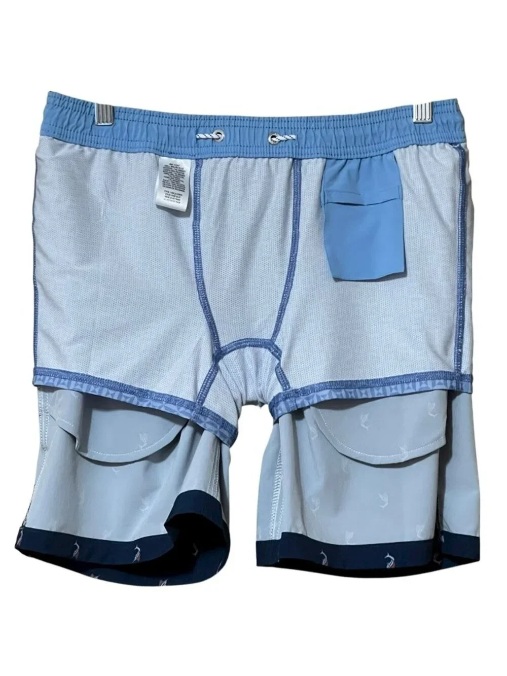 Bonobos Marlin Print Swim Trunks Small Blue UPF 50 Quick Dry 7in Mesh Lined NWT